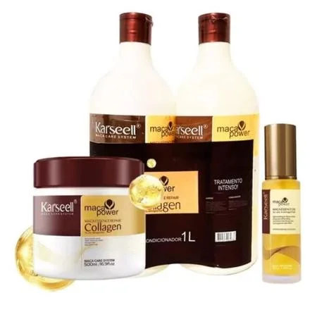 Kit Completo Karseell Máscara 500 g + condicionador 1L + Shampoo 1L + Óleo karseell P 50ml - Achou Resolveu - Produtos para Cabelos