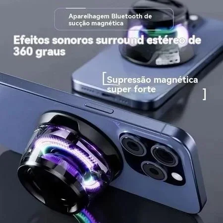 Caixa De Som LED Bluetooth magnético portátil atmosfera colorida RBG mini Speaker à prova d'água - Achou Resolveu - Variedades