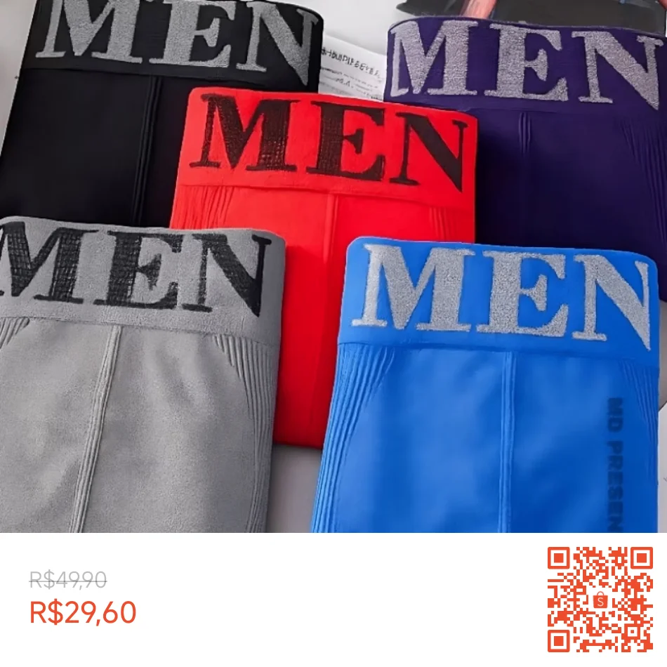 Cuecas masculinas - Baratinho da Shopee - Moda
