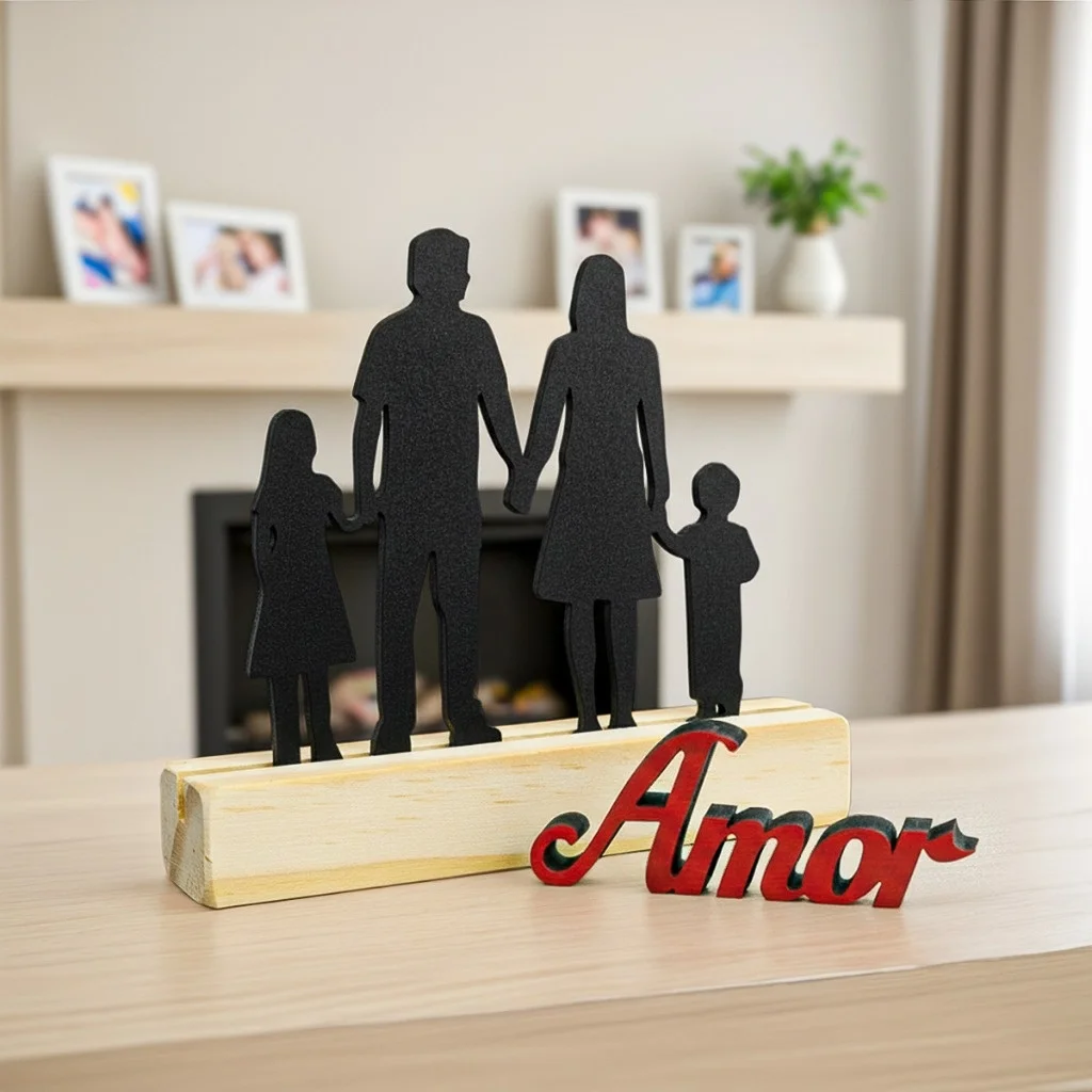 Enfeite de Mesa - Silhueta Família - Decoração - Hub de Ofertas - Decoração
