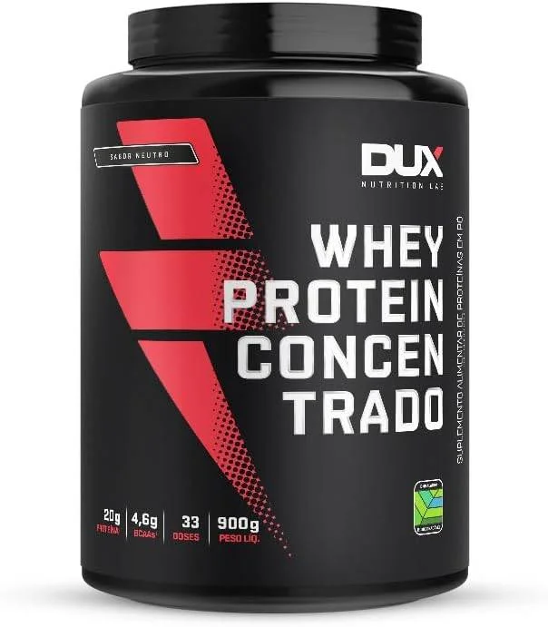Whey Protein Concentrado Chocolate Branco Pote 900g – Contribui para o Ganho Muscular Hipertrofia – Dux Human Health - 5x s/ juros - FRETE GRÁTIS - Mercado Mais - Suplementos alimentares 