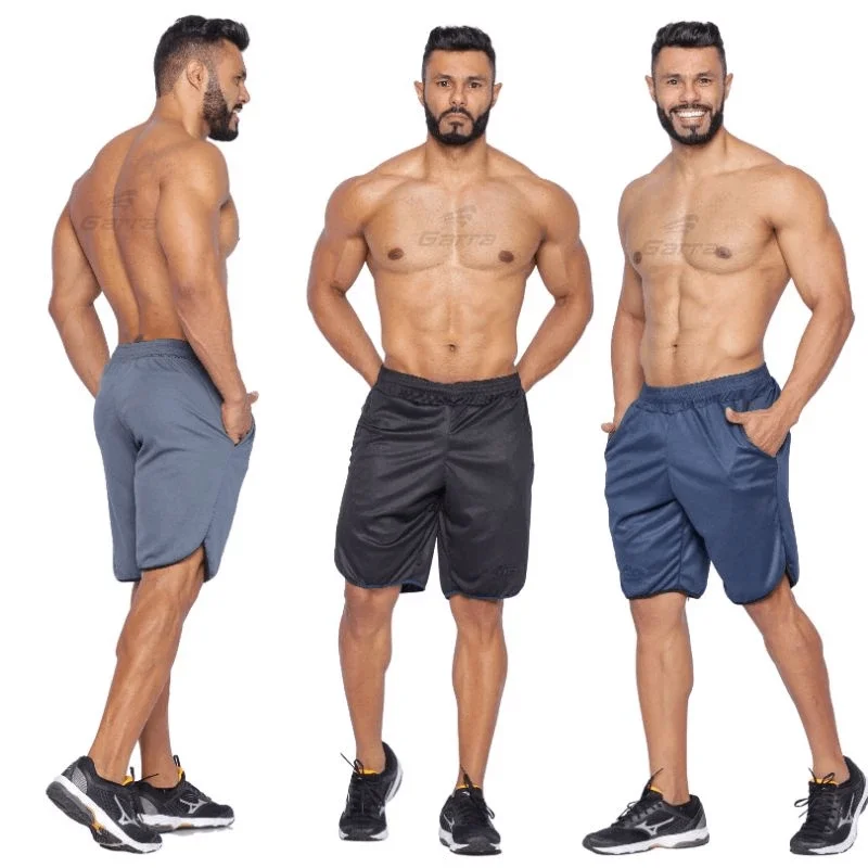 Kit 3 Bermudas masculinas street Fitness para atividade física e academia Garra Sport - Mercado Mais - Vestuário Masculino 