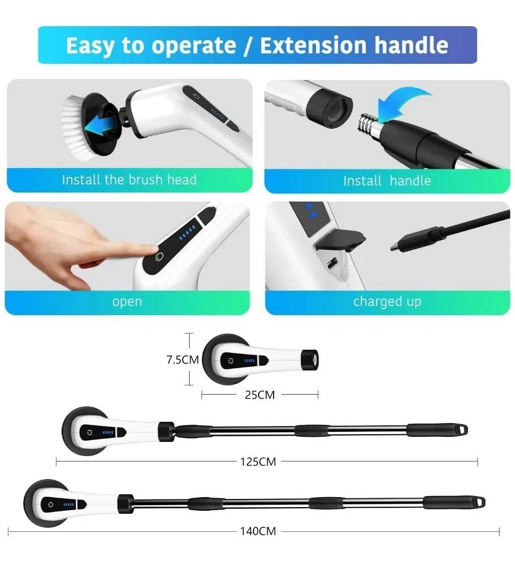 DeckCasa Escova elétrica de limpeza JY-6010 Branco Unidade 1 - OfertasExplosivaseaqui - 🏠 Casa