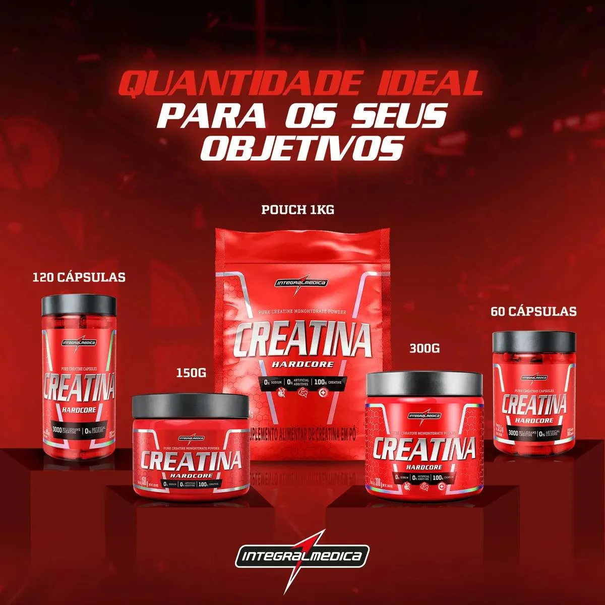 Creatina 100% Pura 300g Integralmedica - Força e Performance - OfertasExplosivaseaqui - 💪 Fitness