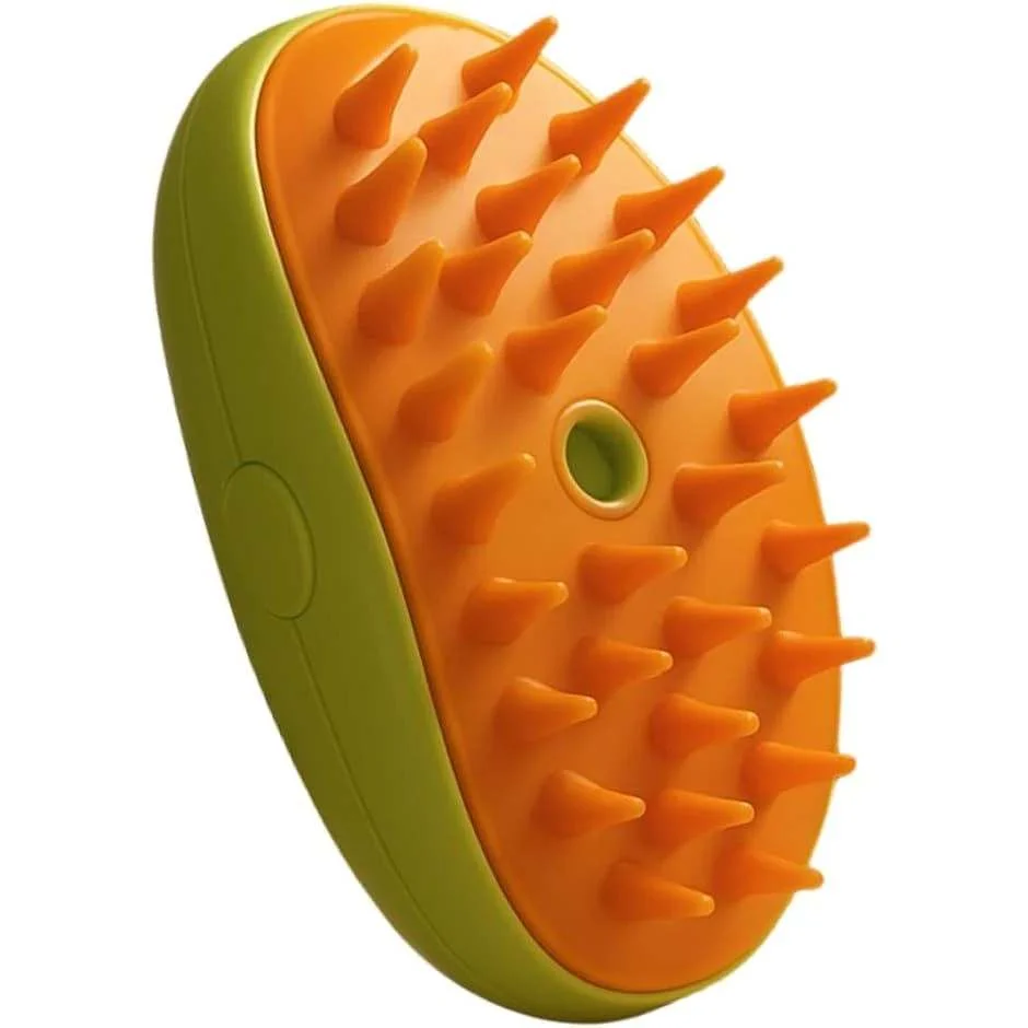 Escova a vapor para gatos e cães 3 em 1 escovas elétricas de pêlos pentes de massagem verde/amarelo - Ofertas Mix Center - Pet
