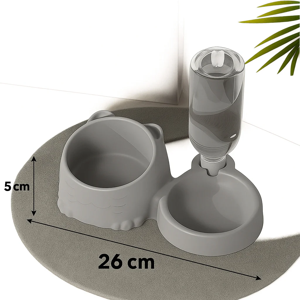 Comedouro Duplo Anti-Formiga Bebedouro Automático Suporte Para Garrafa - Cachorro Gato Higiene Pet - Ofertas Mix Center - Pet