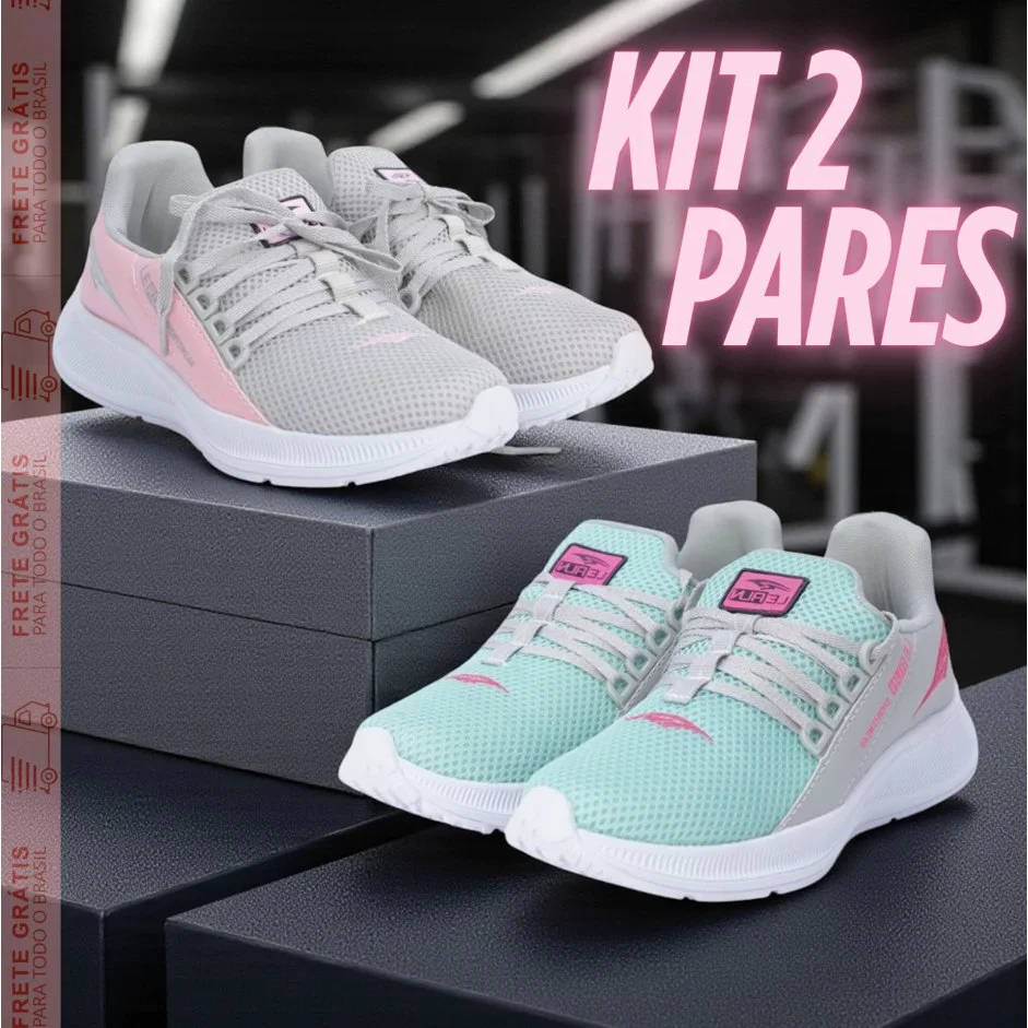 Kit 2 Pares Tênis Feminino Academia Corrida Leve Confortável Esportivo Ideal Para Treinos 38-43 - VARIET - Tenis
