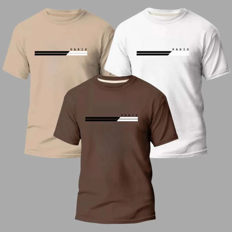 Kit 3 Camisas Masculinas 100% Algodão Premium Conforto Moda Casual Street Paris - VARIET - Roupas