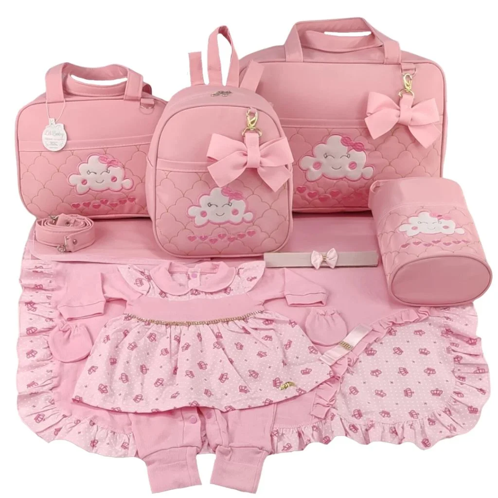 kit Bolsa Maternidade Menina Varias Cores Nuvem Saida Maternidade Completa Enxoval Bebe - Vitrine dos Achados - 👶 Maternidade