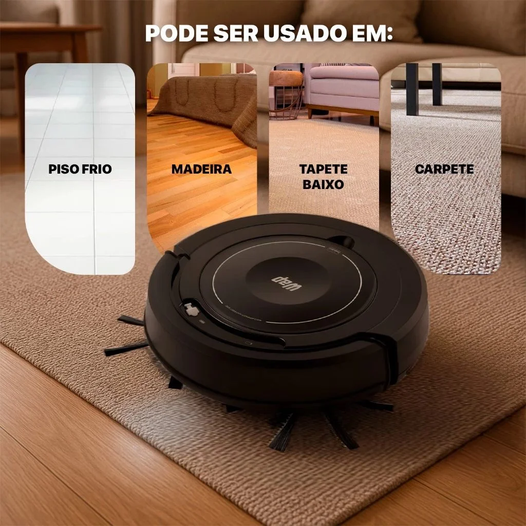 Aspirador Robo Wap robot w100 3 em 1 Antiqueda Bivolt Automatico Limpeza - Vitrine dos Achados - 🔌 Eletroeletrônicos