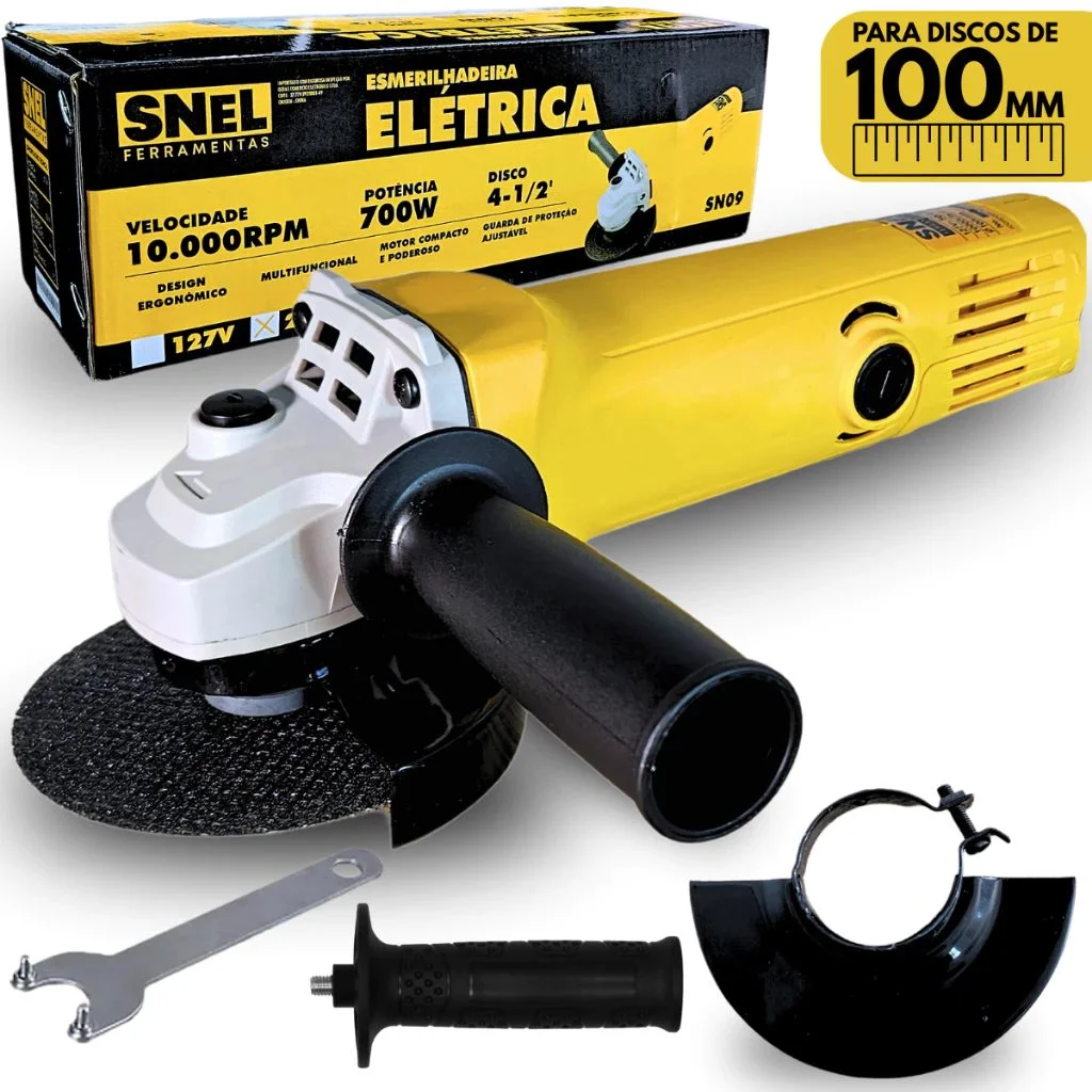 Esmerilhadeira Lixadeira 700w Angular 100mm snel Ferramenta Elétrica - Vitrine dos Achados - 🛠️ Ferramentas